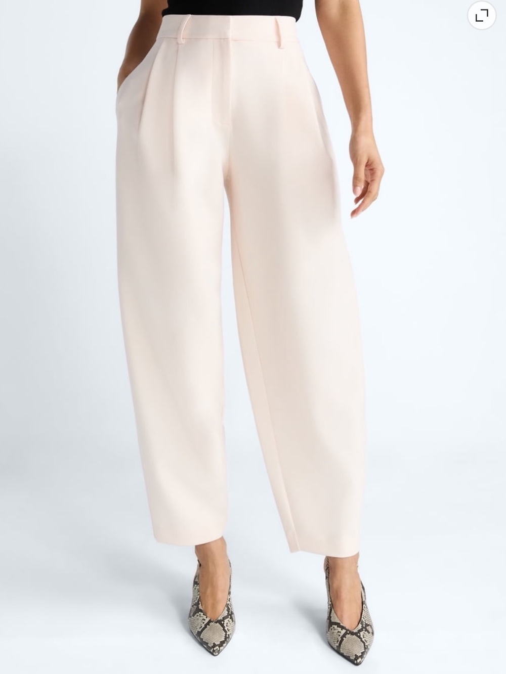 Devil Wears Prada Scoop Collection High Rise Pleated Trousers In Sandy Peach